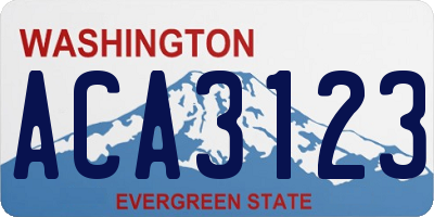 WA license plate ACA3123