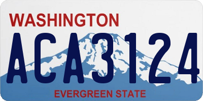 WA license plate ACA3124