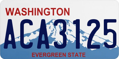 WA license plate ACA3125