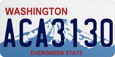 WA license plate ACA3130