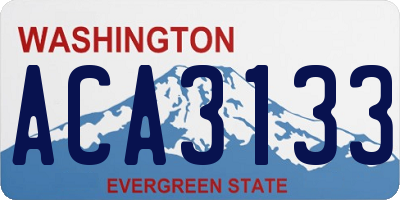 WA license plate ACA3133