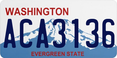 WA license plate ACA3136