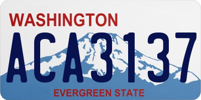 WA license plate ACA3137