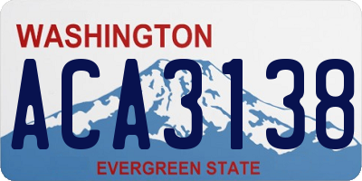 WA license plate ACA3138