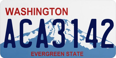 WA license plate ACA3142