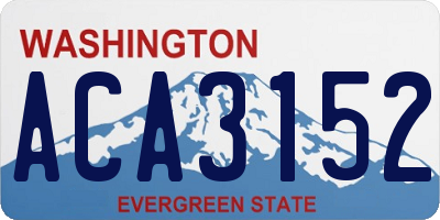 WA license plate ACA3152