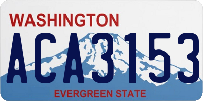 WA license plate ACA3153