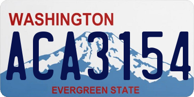 WA license plate ACA3154