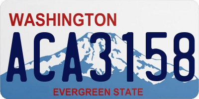 WA license plate ACA3158