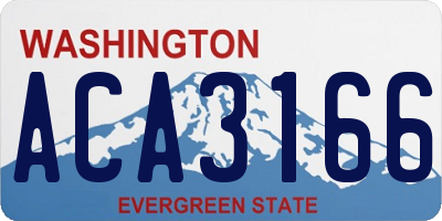 WA license plate ACA3166