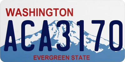 WA license plate ACA3170