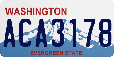 WA license plate ACA3178