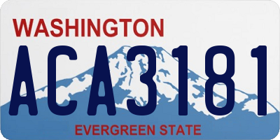 WA license plate ACA3181