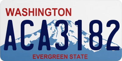 WA license plate ACA3182