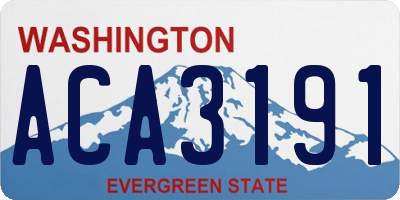 WA license plate ACA3191