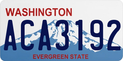 WA license plate ACA3192