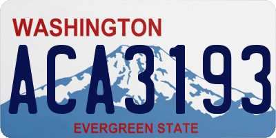 WA license plate ACA3193