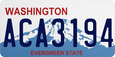 WA license plate ACA3194