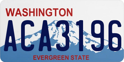 WA license plate ACA3196