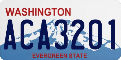 WA license plate ACA3201