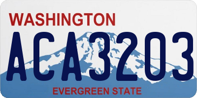 WA license plate ACA3203