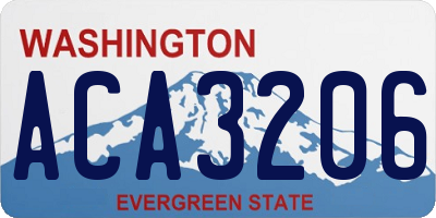 WA license plate ACA3206