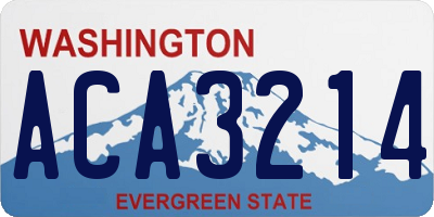 WA license plate ACA3214