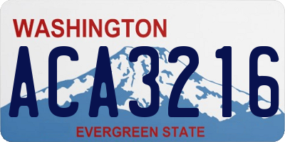 WA license plate ACA3216