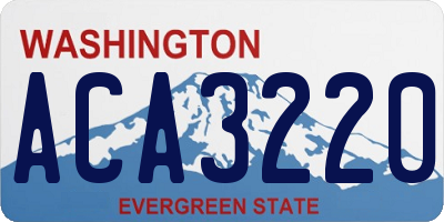 WA license plate ACA3220