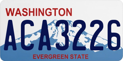 WA license plate ACA3226
