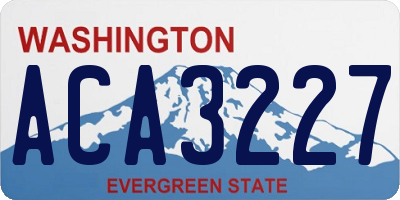WA license plate ACA3227