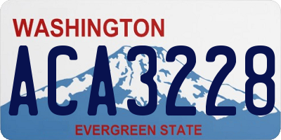 WA license plate ACA3228