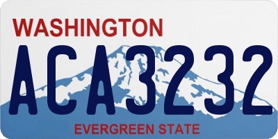 WA license plate ACA3232