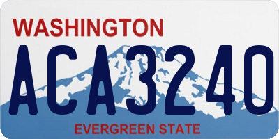 WA license plate ACA3240