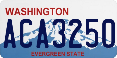 WA license plate ACA3250
