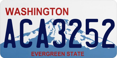 WA license plate ACA3252