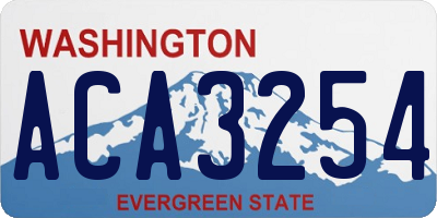 WA license plate ACA3254