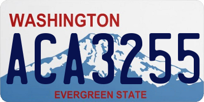 WA license plate ACA3255