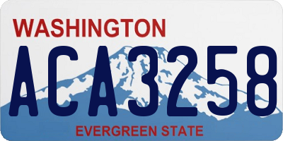 WA license plate ACA3258