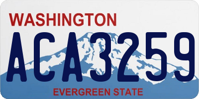 WA license plate ACA3259