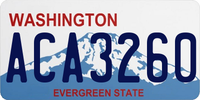 WA license plate ACA3260