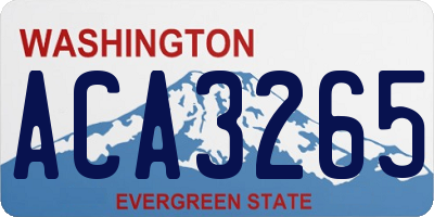 WA license plate ACA3265