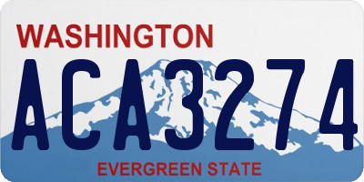 WA license plate ACA3274