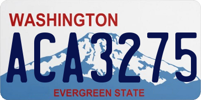 WA license plate ACA3275
