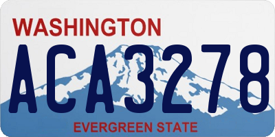 WA license plate ACA3278