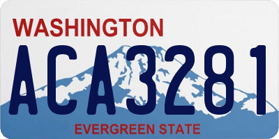 WA license plate ACA3281