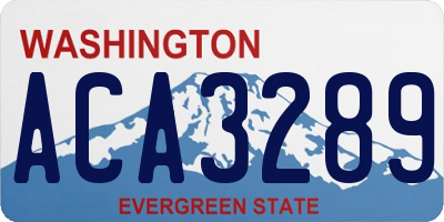 WA license plate ACA3289