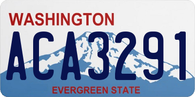 WA license plate ACA3291