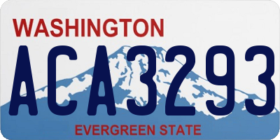 WA license plate ACA3293
