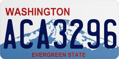 WA license plate ACA3296